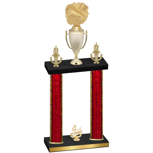 Double Red Glacier Fourth Place Cheerleading Trophy