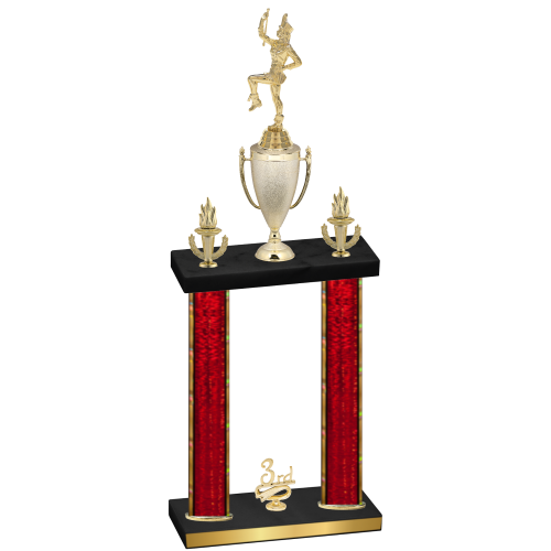 Double Red Glacier Third Place Majorette Trophy