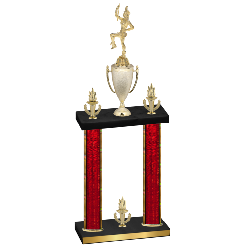 Double Red Glacier Victory Majorette Trophy
