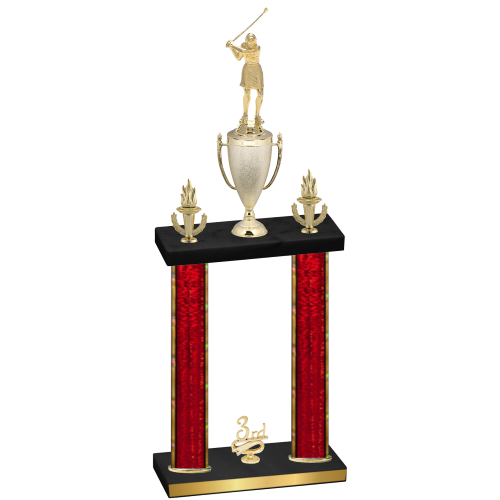 Double Red Glacier Third Place Golf Trophy