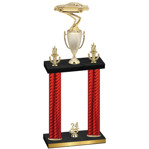 Double Red Carbon Fiber Year Cars Trophy