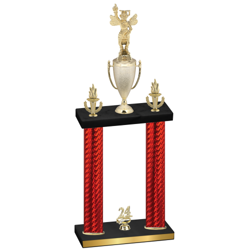 Double Red Carbon Fiber Year Academics Trophy