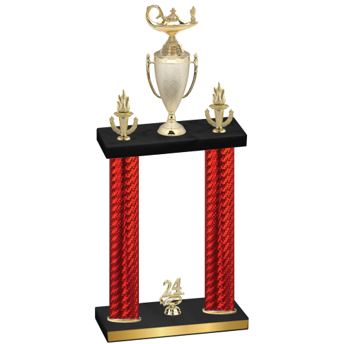 Double Red Carbon Fiber Year Academics Trophy