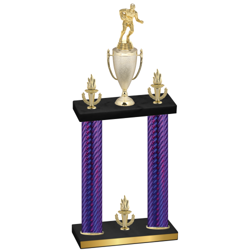 Double Purple Carbon Fiber Victory Rugby Trophy