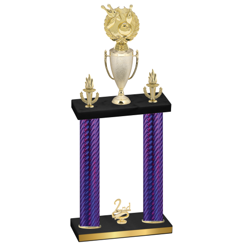 Double Purple Carbon Fiber Second Place Bowling Trophy
