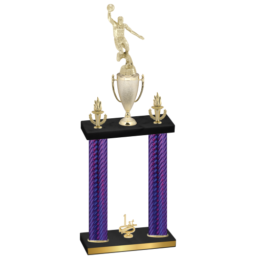 Double Purple Carbon Fiber First Place Basketball Trophy
