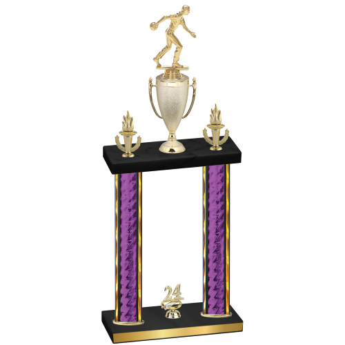 Double Purple Glacier Year Bowling Trophy