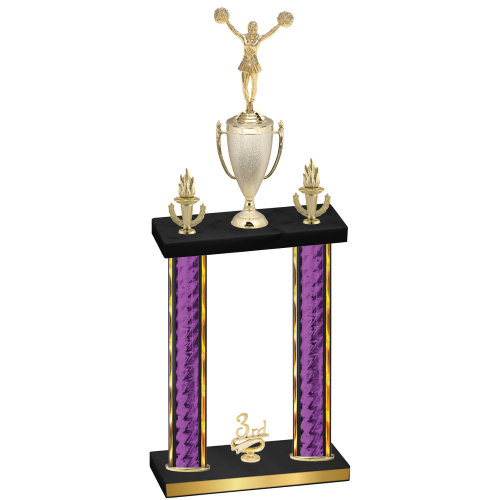 Double Purple Glacier Third Place Cheerleading Trophy