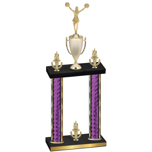 Double Purple Glacier Victory Cheerleading Trophy