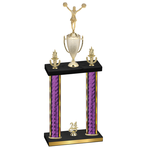Double Purple Glacier Year Cheerleading Trophy