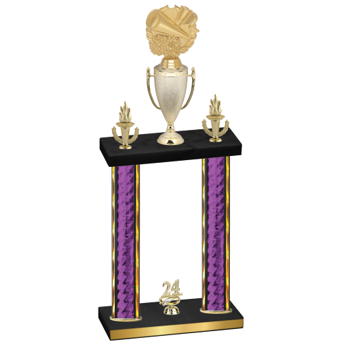 Double Purple Glacier Year Cheerleading Trophy