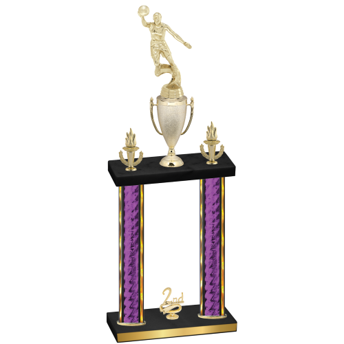 Double Purple Glacier Second Place Basketball Trophy