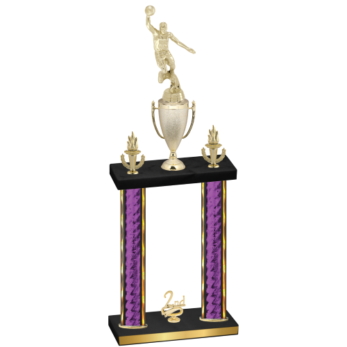 Double Purple Glacier Second Place Basketball Trophy