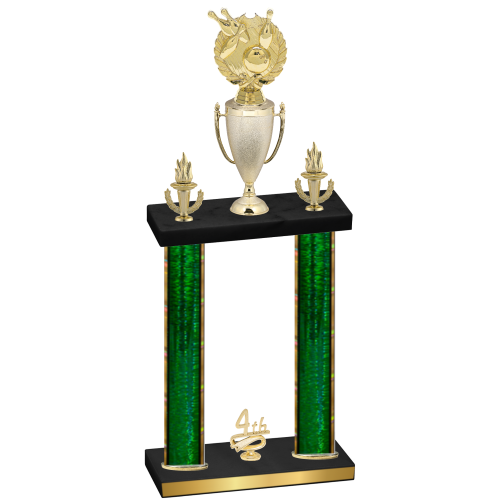 Double Green Glacier Fourth Place Bowling Trophy