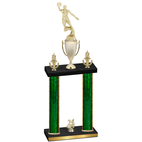 Double Green Glacier Year Basketball Trophy