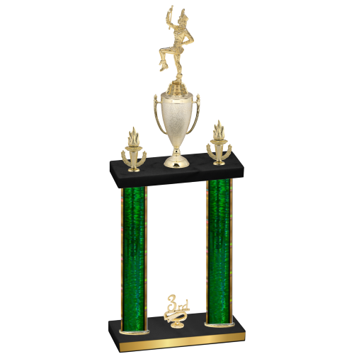 Double Green Glacier Third Place Majorette Trophy
