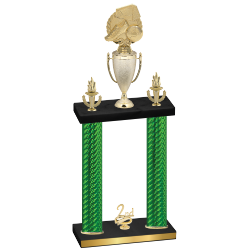 Double Green Carbon Fiber Second Place Soccer Trophy