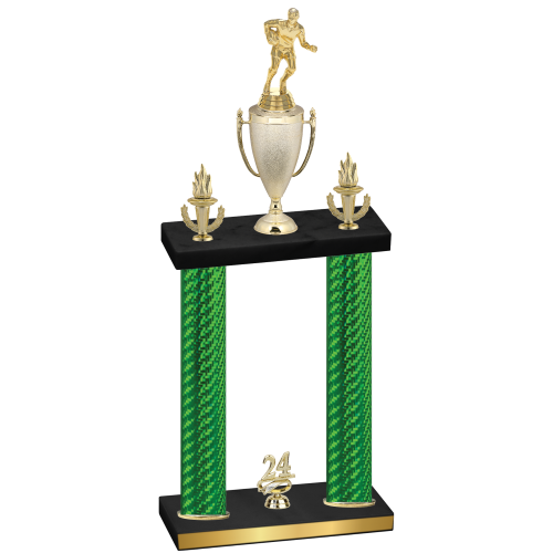 Double Green Carbon Fiber Year Rugby Trophy
