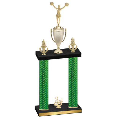 Double Green Carbon Fiber Third Place Cheerleading Trophy