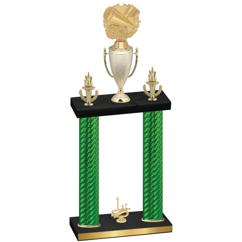 Double Green Carbon Fiber First Place Cheerleading Trophy