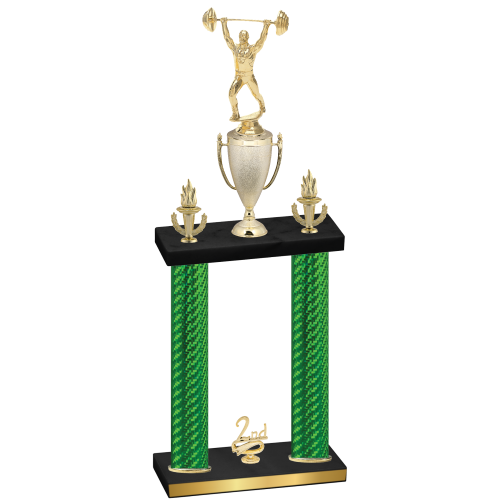 Double Green Carbon Fiber Second Place Weights Trophy