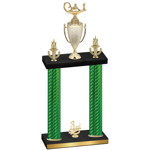 Double Green Carbon Fiber Third Place Academics Trophy