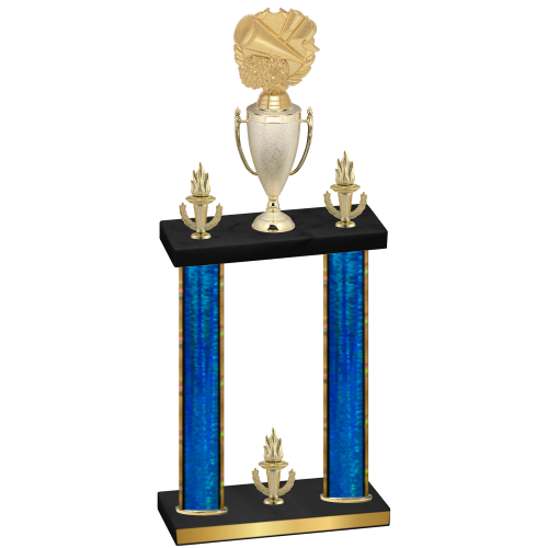 Double Blue Glacier Victory Cheerleading Trophy