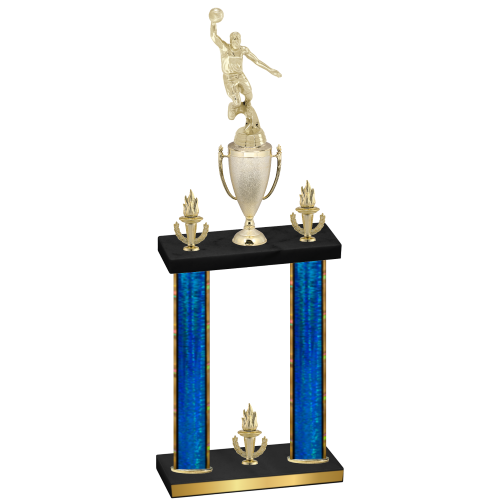 Double Blue Glacier Victory Basketball Trophy