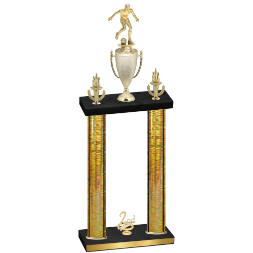 Double Gold Glacier Second Place Soccer Trophy