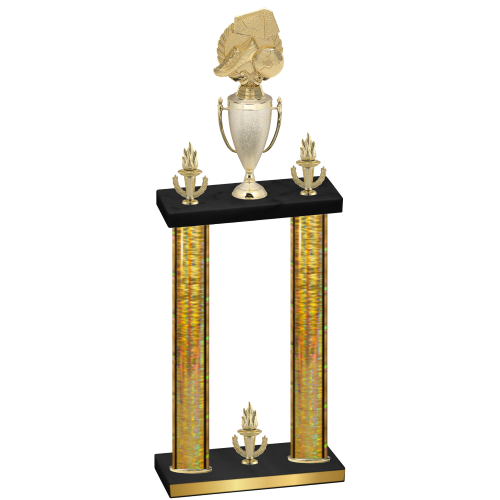 Double Gold Glacier Victory Soccer Trophy