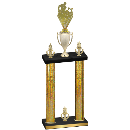 Double Gold Glacier Victory Rugby Trophy