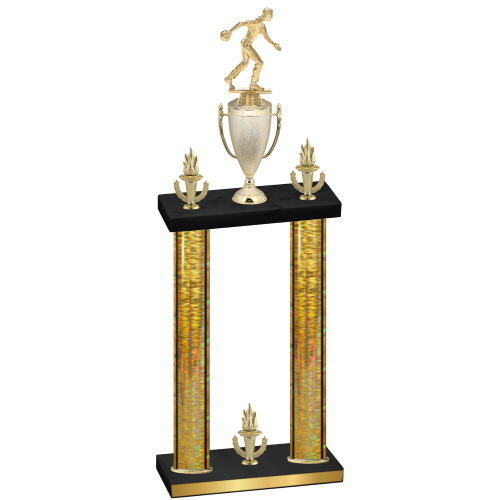 Double Gold Glacier Victory Bowling Trophy