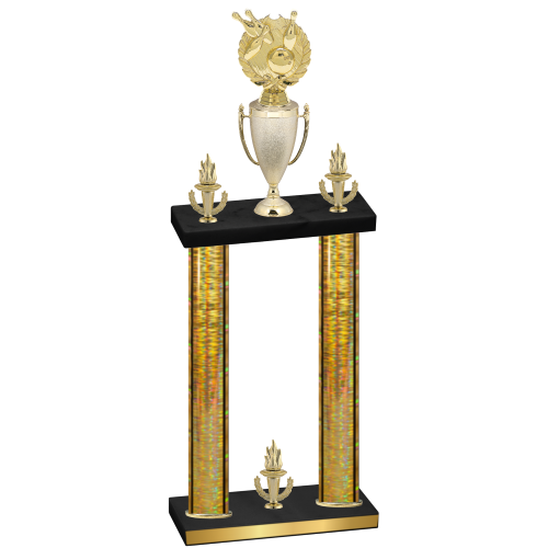 Double Gold Glacier Victory Bowling Trophy