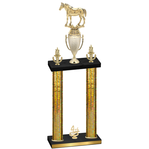 Double Gold Glacier Fourth Place Horses Trophy