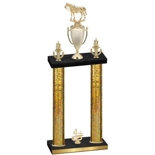 Double Gold Glacier Fourth Place Horses Trophy
