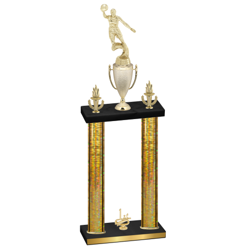 Double Gold Glacier First Place Basketball Trophy