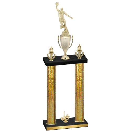Double Gold Glacier First Place Basketball Trophy