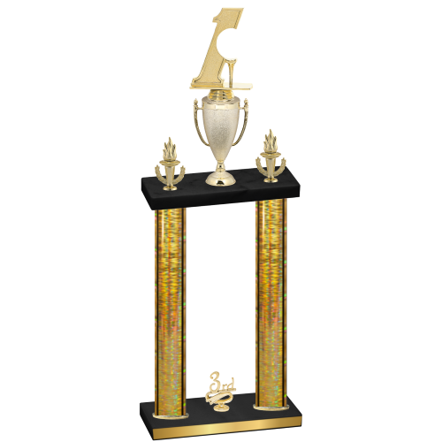 Double Gold Glacier Third Place Golf Trophy