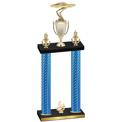 Double Blue Carbon Fiber Fourth Place Cars Trophy