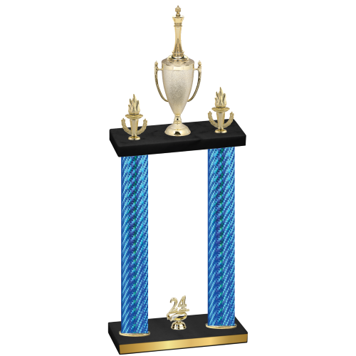 Double Blue Carbon Fiber Year Chess Trophy