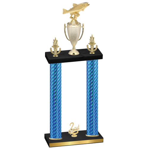 Double Blue Carbon Fiber Second Place Fishing Trophy