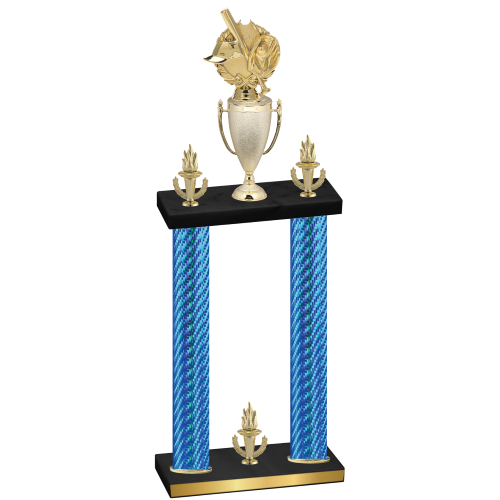 Double Blue Carbon Fiber Victory Baseball Trophy