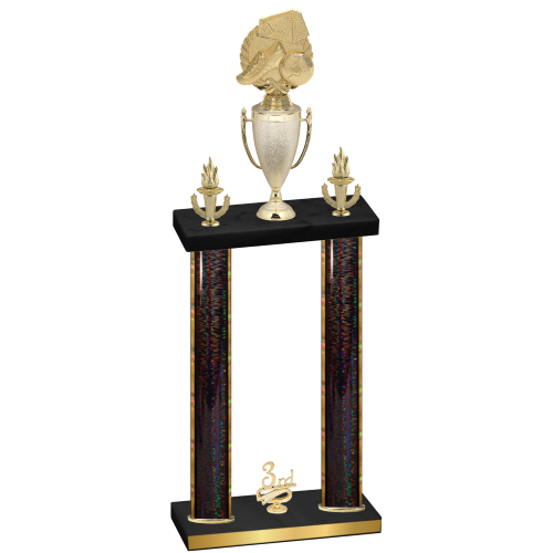Double Black Glacier Third Place Soccer Trophy