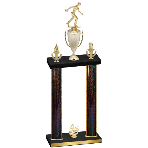 Double Black Glacier Fourth Place Bowling Trophy
