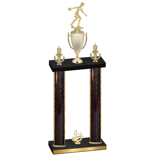 Double Black Glacier Fourth Place Bowling Trophy