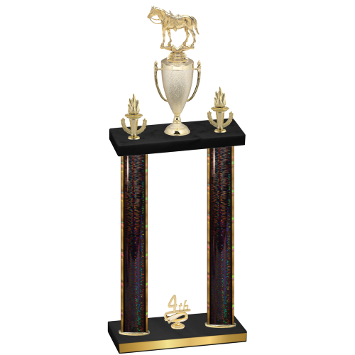 Double Black Glacier Fourth Place Horses Trophy