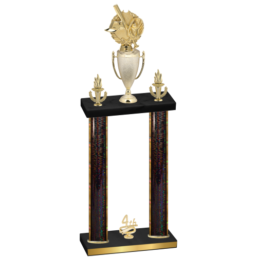 Double Black Glacier Fourth Place Baseball Trophy