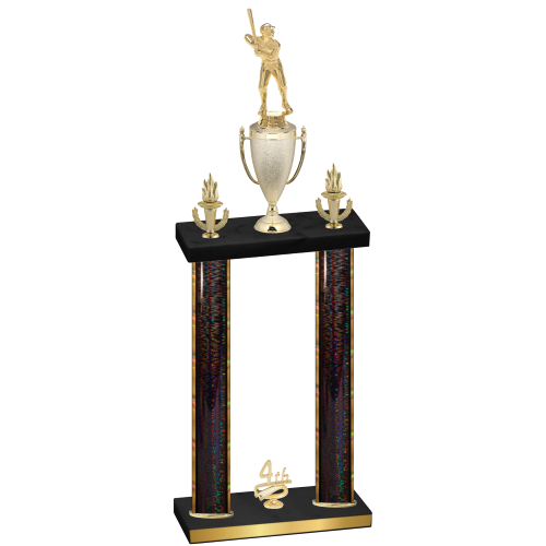 Double Black Glacier Fourth Place Baseball Trophy