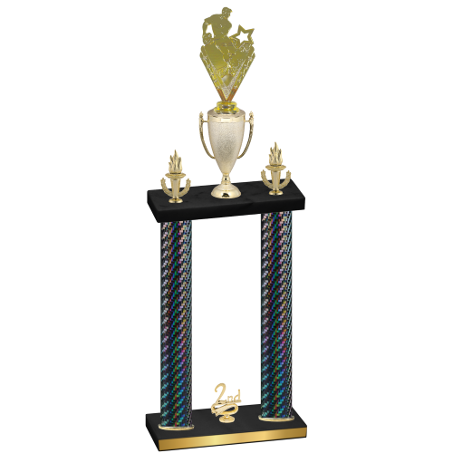 Double Black Carbon Fiber Second Place Rugby Trophy