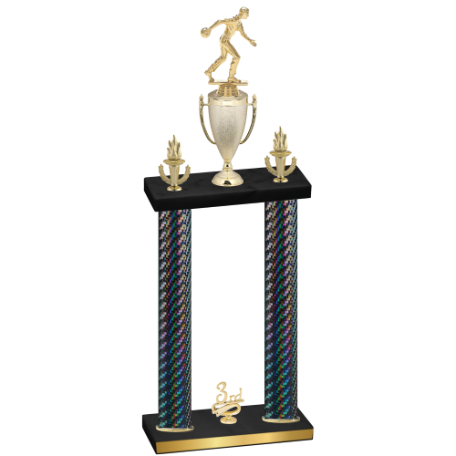 Double Black Carbon Fiber Third Place Bowling Trophy
